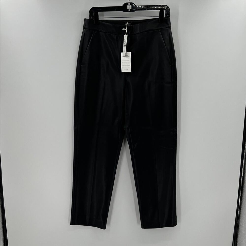 J. Crew Women's Kate straight-leg pant in faux leather - Black - 6 - NWT